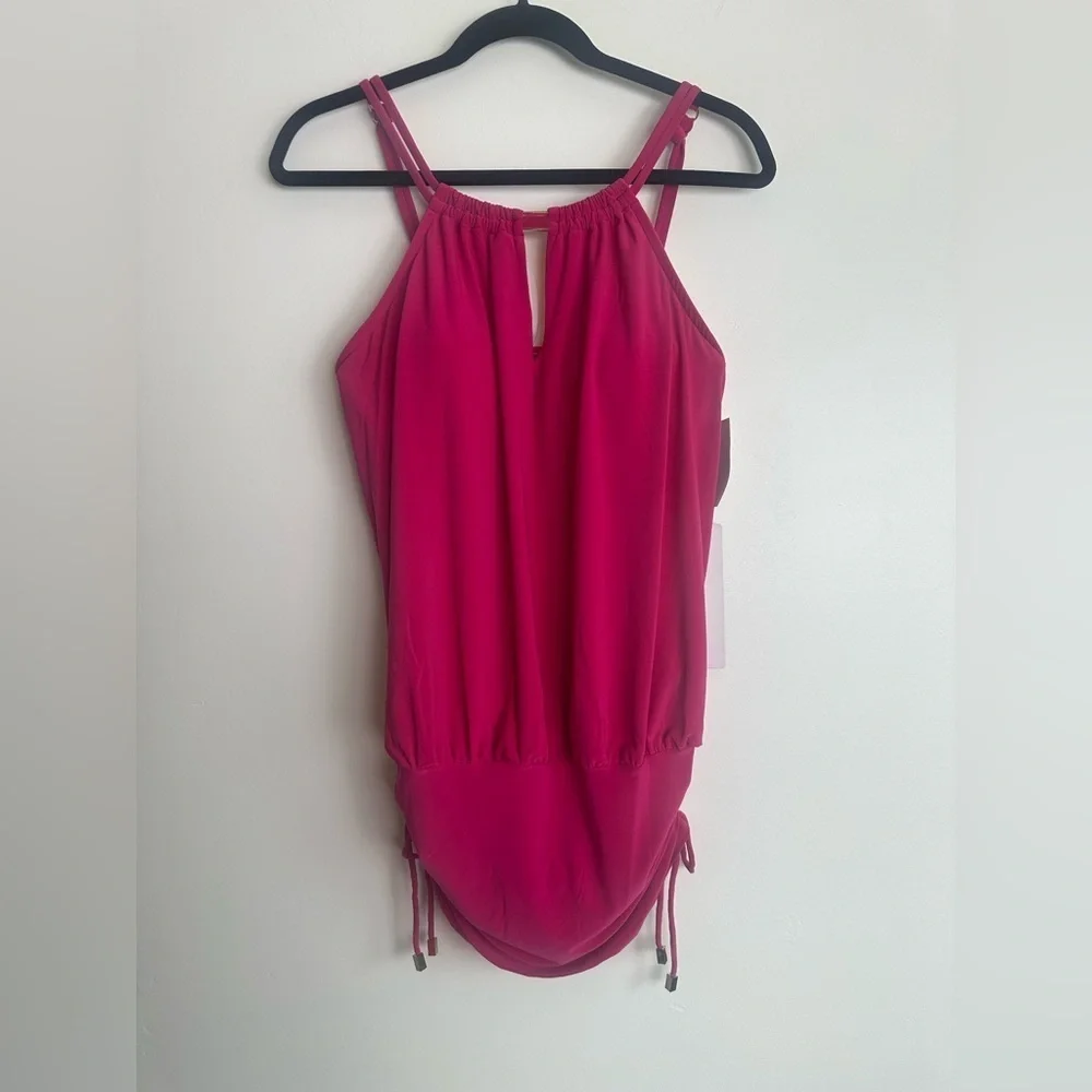 NWT MagicSuit Tummy Control Susan Allover Slimming Hot Pink One Piece Size 12